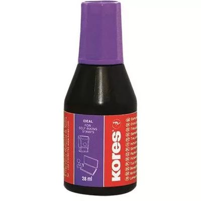 Bélyegzőfesték, 28 ml, KORES, lila 0,028 liter