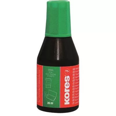 Bélyegzőfesték, 28 ml, KORES, zöld 0,028 liter