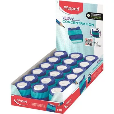 Hegyező display, egylyukú, tartályos, MAPED "Kidy Learn Concentration" 18 db