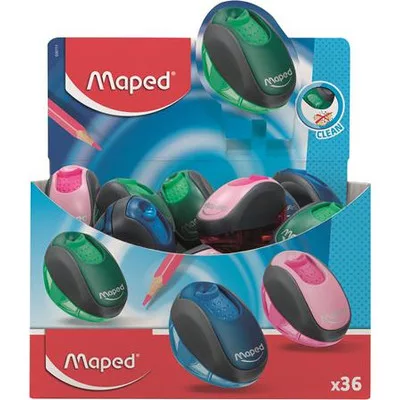 Hegyező display, egylyukú, tartályos, MAPED "Clean", vegyes színek (szín nem választható) 36 db