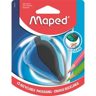 Hegyező, kétlyukú, tartályos, MAPED "Clean", vegyes színek (szín nem választható) 1 db