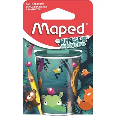 Hegyező, kétlyukú, tartályos, MAPED "Jungle Fever" 1 db