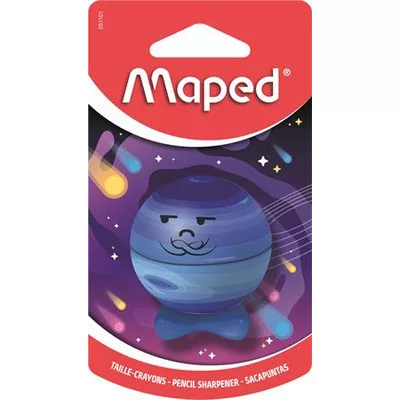Hegyező, egylyukú, tartályos, MAPED „Planet”, bolygók, vegyes minták 1 db