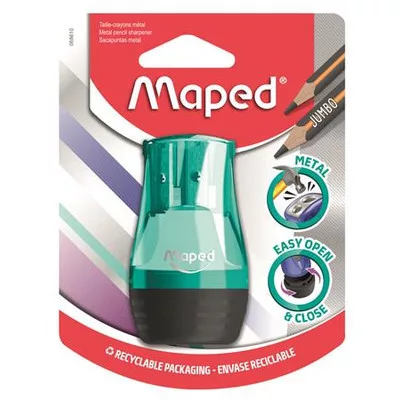 Hegyező, kétlyukú, tartályos, MAPED "Tonic", vegyes színek (szín nem választható) 1 db