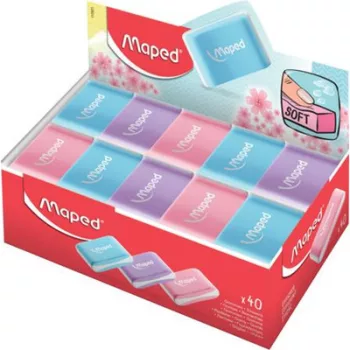   Radír display, MAPED "Essentials Soft Pastel", vegyes színek (szín nem választható)