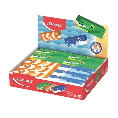 Radír display, állatos, MAPED „Animals”, vegyes minták