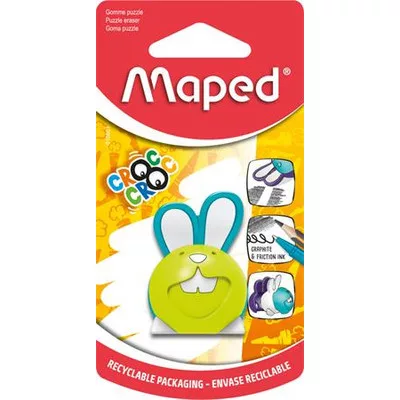 Puzzle radír, MAPED "Croc Croc Puzzle", nyuszi, vegyes színek (szín nem választható)