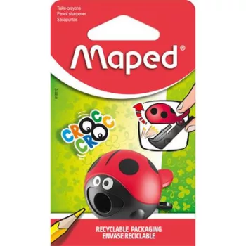   Hegyező, egylyukú, tartályos, MAPED "Croc Croc Easy", katica és bálna, vegyes formák 1 db