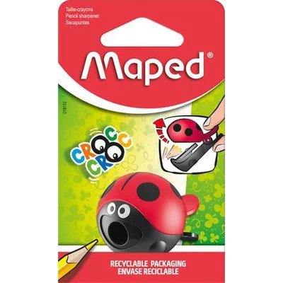 Hegyező, egylyukú, tartályos, MAPED "Croc Croc Easy", katica és bálna, vegyes formák 1 db