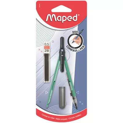 Körző, heggyel, 2in1, ceruzává alakítható, MAPED „Compass Pen”, vegyes színek (szín nem választható) 1 db