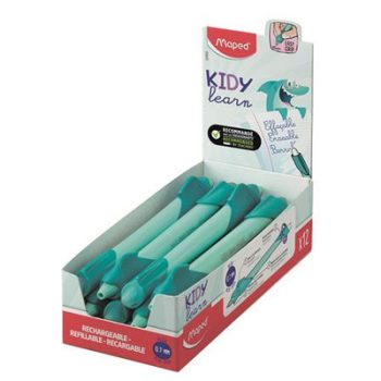   Írástanuló rollertoll, 0,7 mm, radírozható, MAPED "KIDY Learn MAGIC", cápa, türkiz, 12 db