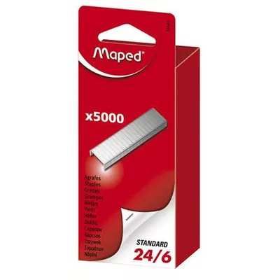 Tűzőkapocs, 24/6, MAPED 5000 db