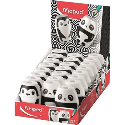Hegyező display, egylyukú, tartályos, MAPED "Shakky Fancy", panda és pingvin, vegyes formák 25 db