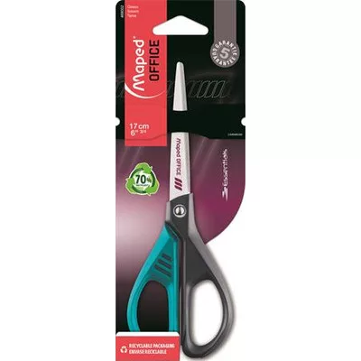 Olló, irodai, 17 cm, MAPED "Essentials Green Deco", vegyes színek (szín nem választható) 1 db
