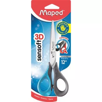   Olló, általános, 16 cm, balkezes, MAPED "Sensoft 3D", vegyes színek (szín nem választható) 1 db