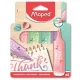 Szövegkiemelő készlet, 1-5 mm, MAPED "Fluo Peps Flex Pastel", pasztell szín, vegyes készletek 4 db