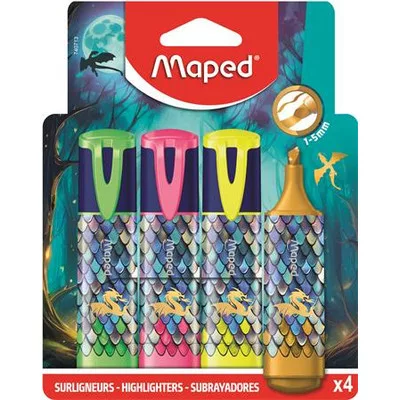 Szövegkiemelő készlet, 1-5 mm, MAPED „Dragon sárkány”, 4 különböző szín 4 db