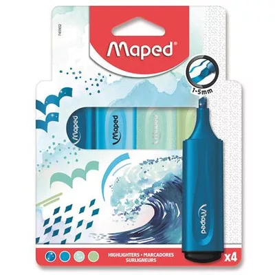 Szövegkiemelő készlet, 1-5 mm, MAPED "Fluo Peps Assorted", vegyes színek (szín nem választható) 4 db