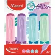Szövegkiemelő display, 1-5 mm, MAPED "Glitter Fluo Peps", vegyes pasztell színek (szín nem választható) 12 db