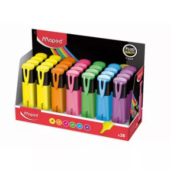   Szövegkiemelő display, 1-5 mm, MAPED "Fluo Peps Classic", vegyes színek (szín nem választható) 28 db
