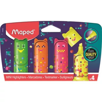   Szövegkiemelő készlet, 1-5 mm, MAPED "Pixel Party Mini", 4 különböző szín 4 db