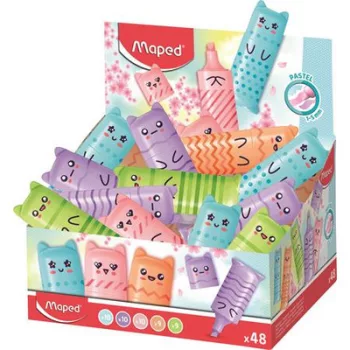   Szövegkiemelő display, 1-5 mm, MAPED "Mini Pastel", 5 különböző pasztell szín 48 db