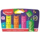 Szövegkiemelő készlet, 1-5 mm, MAPED „Fluo Peps Mini Kawaii”, 4 különböző szín 4 db