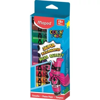 Tempera készlet 12 szín, 12x12 ml, MAPED 12 db