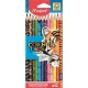 Színes ceruza készlet, háromszögletű, MAPED "Color'Peps Animal", 12 különböző szín 12 db