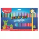 Filctoll készlet, 3,7 mm, kimosható, MAPED „Color'Peps Long Life 2”, 24 különböző szín 24 db