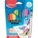Akvarell filctoll készlet, 3,6 mm, ecsettel, MAPED "Color'Peps Aqua", 10 különböző szín 10 db
