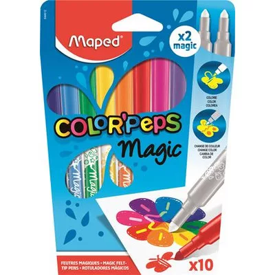 Filctoll készlet, 3,6 mm, MAPED "Color'Peps Magic", 8+2 különböző szín 10 db