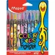 Filctoll készlet, 2,8 mm, kimosható, MAPED "Color'Peps Monster" 12 különböző szín 12 db