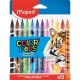 Filctoll készlet, 2,8 mm, kimosható, MAPED "Color'Peps Animals", 12 különböző szín 12 db
