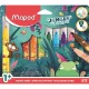 Filctoll készlet, 5 mm, kimosható, vastag, MAPED "Jungle Fever", 12 különböző szín 12 db