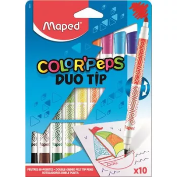   Filctoll készlet, MAPED "Color'Peps Duo Tip", 10 különböző szín 10 db