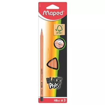   Grafitceruza, HB, FSC 100%, háromszögletű, MAPED "Black'Peps" 3 db