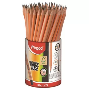   Grafitceruza, ceruzatartó, HB, háromszögletű, MAPED "Black'Peps" 72 db