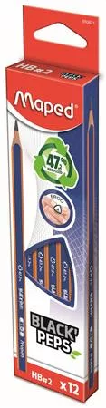 Grafitceruza, HB, háromszögletű, MAPED "Black'Peps Navy" 12 db