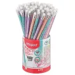 Grafitceruza radírral, ceruzatartó, HB, háromszögletű, MAPED "Black'Peps Pastel", vegyes pasztell színek (szín nem választható) 72 db