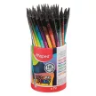 Grafitceruza radírral, ceruzatartó, HB, háromszögletű, MAPED "Black'Peps Energy", 6 különböző minta 72 db