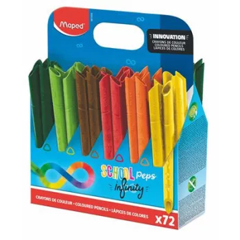   Színes ceruza készlet, ceruzatartó, háromszögletű, MAPED "Color'Peps INFINITY", 72 darabos készlet