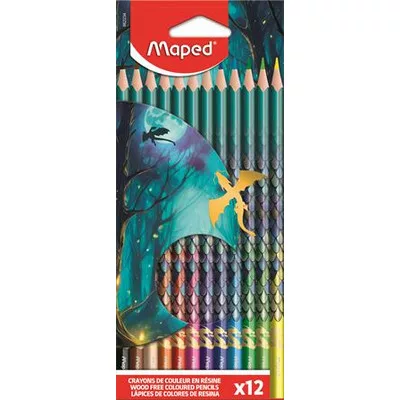 Színes ceruza készlet, háromszögletű, MAPED „Dragon sárkány”, 12 különböző szín 12 db