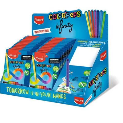Színes ceruza display, karton, asztali, MAPED "Color'Peps INFINITY", feltöltött