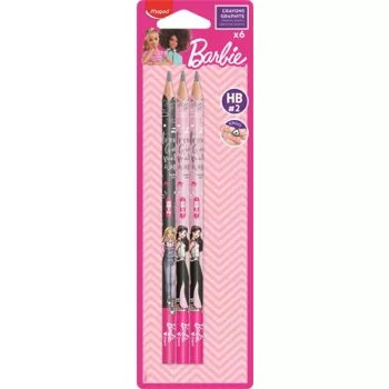   Grafitceruza, HB, háromszögletű, MAPED "Barbie", 6 darab 6 db
