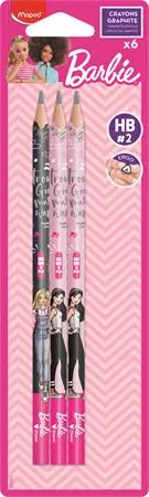 Grafitceruza, HB, háromszögletű, MAPED "Barbie", 6 darab 6 db