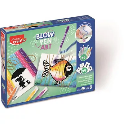 Fújós filctoll készlet, pop, MAPED CREATIV "Blow pen Art" 1 készlet