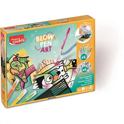 Fújós filctoll készlet, csíkozás, MAPED CREATIV "Blow pen Art" 1 készlet