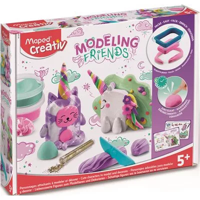 Modellező gyurmakészlet, levegőre száradó, mágikus, MAPED CREATIV "Modeling Friends Magical" 1 készlet