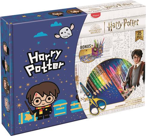 Színezőkészlet, kiegészítőkkel, MAPED "Harry Potter Kids", 35 darabos